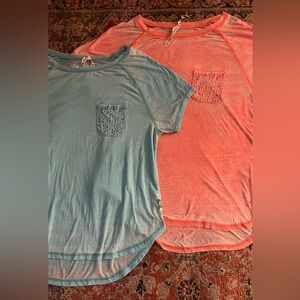 set of 2 | bedazzled pocket t shirts